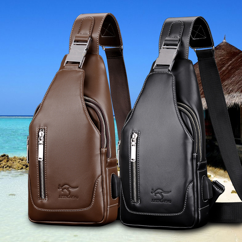 kangaroo man Chest pack genuine leather The single shoulder bag Youth cowhide Men's bag Inclined shoulder bag leisure time a leather bag Bagin the Leather/Lady bags/Men's bag, Men's bags  category - from Buy2taobao.com to provide professional Taobao agent buy service