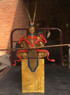 荣华富贵黄铜斗战胜佛孙行者摆件