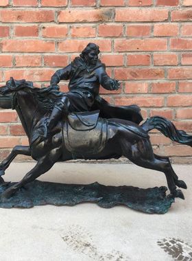 荣华富贵新款明清古典客厅纯手工纯铜成吉思汗将军马人蒙古包铜