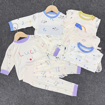 B5 Tree Rat Boneless Modal Air-Conditioning Clothing Infant Long-Sleeve Set Unisex Baby Summer Ultra-Thin Home Wear