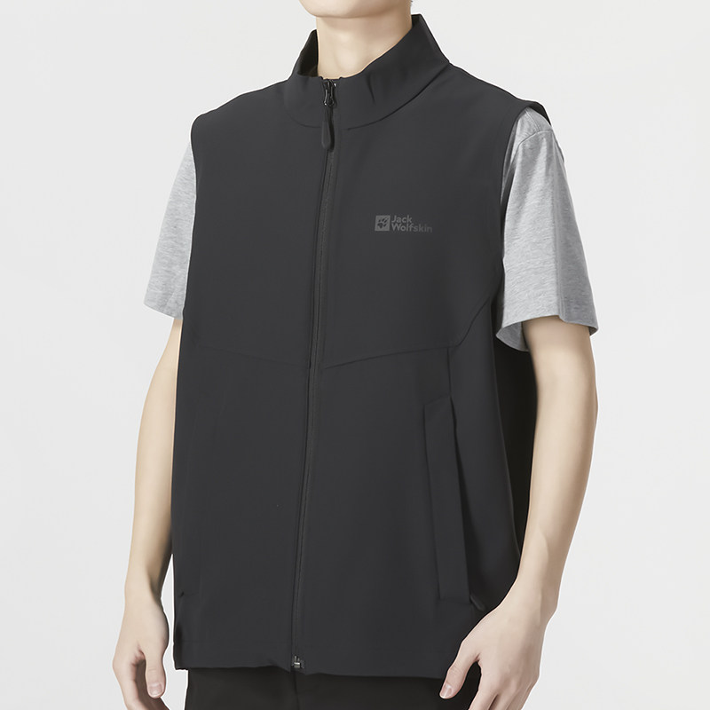狼爪立领软壳背心男装2023秋季运动服户外休闲衣夹克5723031常规