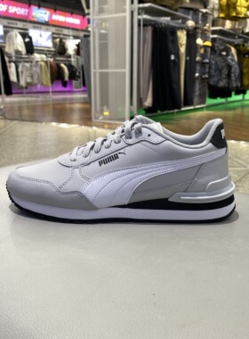 彪马休闲鞋24年冬季中性399068-10浅灰-彪马白-黑色