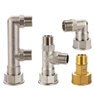 燃气表接头全铜加厚M30煤气表天然气表活接弯头三通一分二路接口