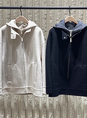 MO正品2025冬新品双面呢毛呢外套假两件MBE4COT061