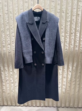 【秦岚同款C系列】正品大衣针织披肩2025冬新品绵羊毛MBE4OVC006