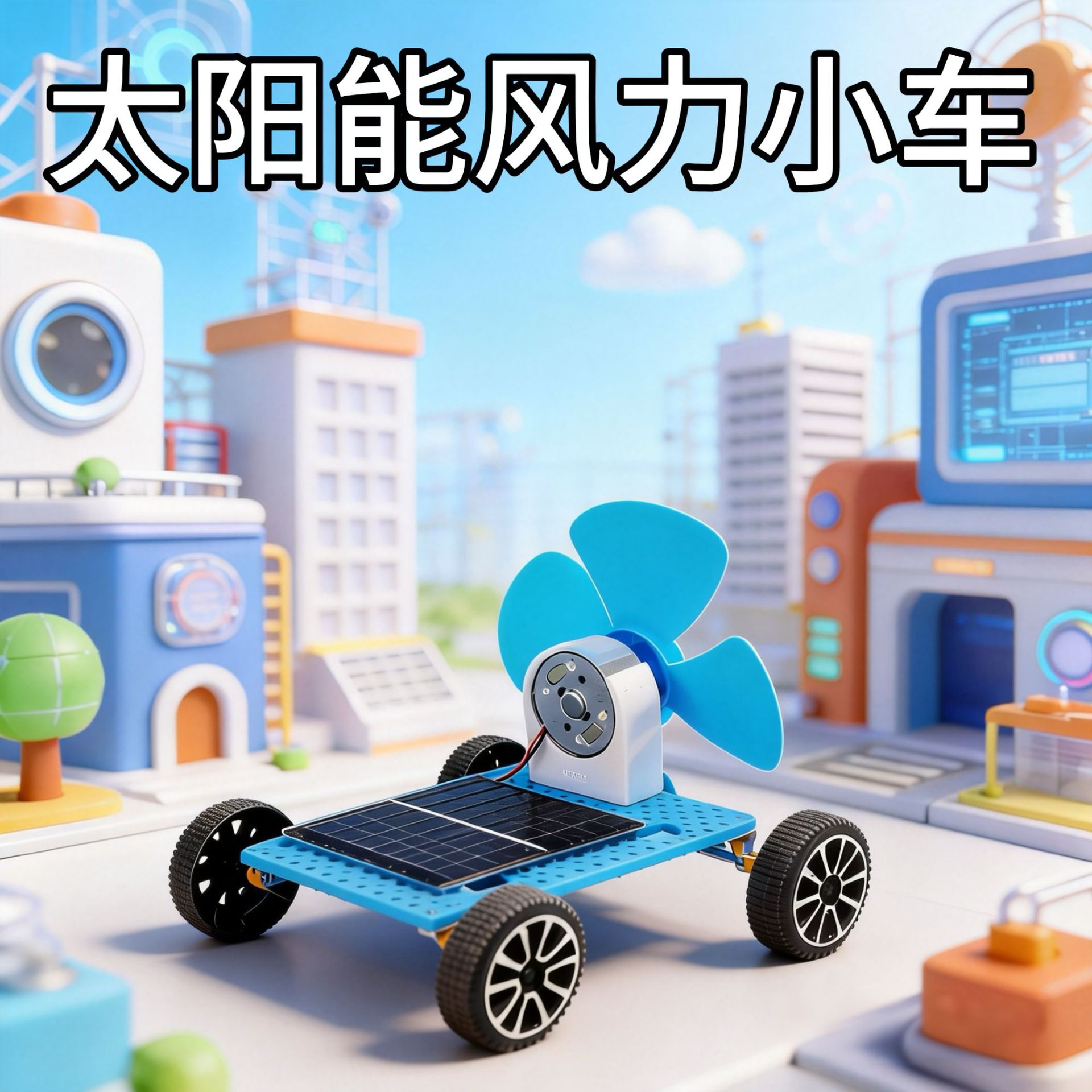 太阳能小车科技小制作玩具科学实验小学生材料包拼装儿童益智玩具