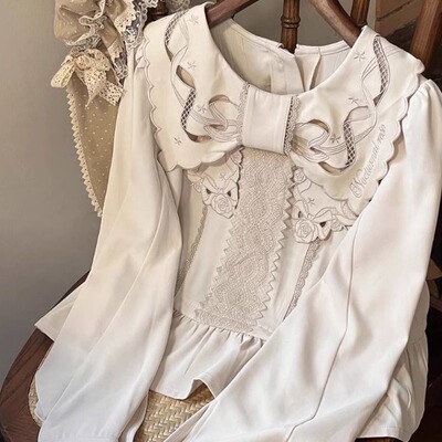夜行蔷薇现货刺绣领衬衫