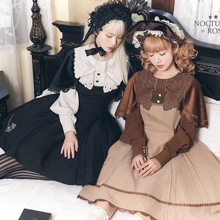 超绝版 夜行蔷薇OP 型刺绣领片裁千金小黑裙 现货