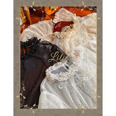 【一团尾款至12.10】百合丛刺绣点纱内搭 Lolita柔软打底cla系