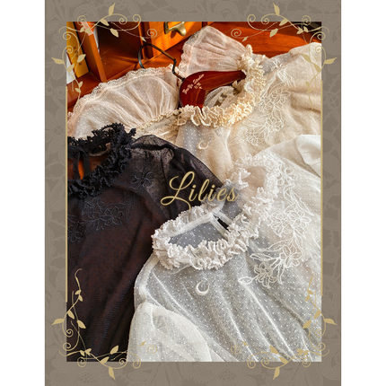 【准现货】百合丛刺绣点纱内搭 Lolita柔软打底cla系