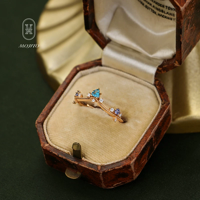 Sophisticated ring, 925 sample silver, light luxury style, Birthday gift