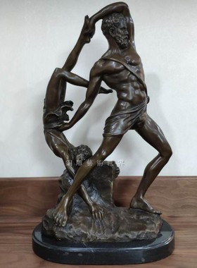 铜雕塑大力神赫拉克勒斯与利卡斯