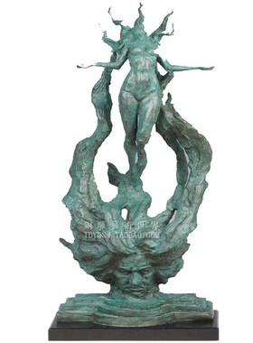 少女头像抽象摆件工艺品