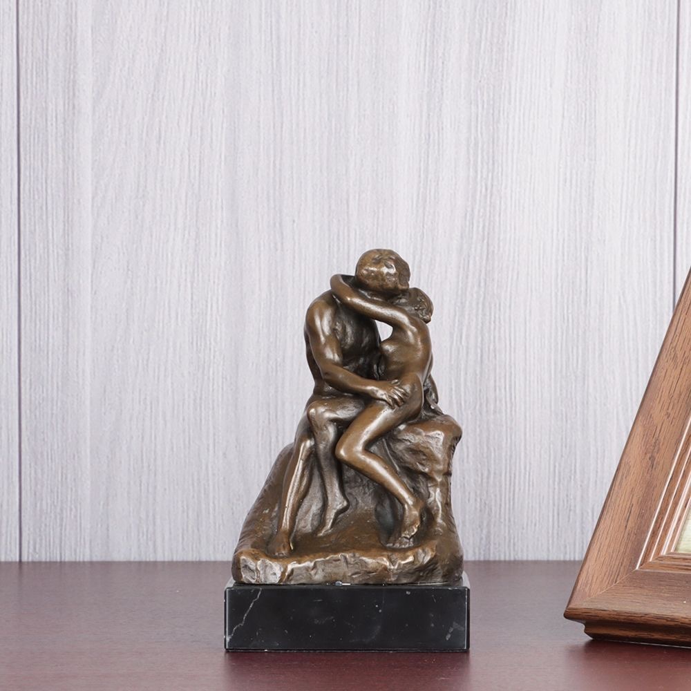 名著罗丹大师《吻》铜雕塑摆件
