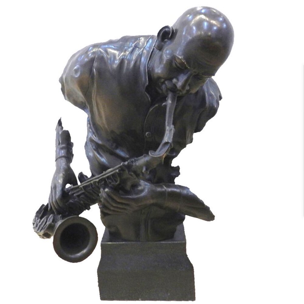 铜雕塑男吹萨克斯管铜像摆件家居装饰品创意礼品客厅玄关书房摆设