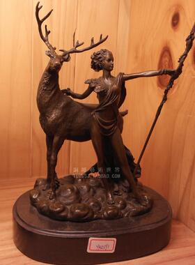 美女欧式风古典猎人家居饰品雕塑