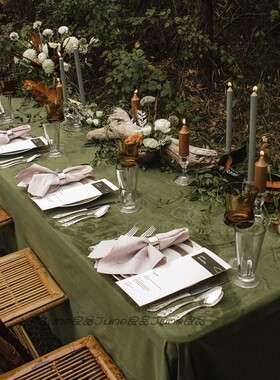 复古军绿色丝绒桌布北欧客厅茶几桌台布垫户外美食拍照背景餐桌垫