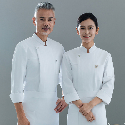 厨师工作服长袖纯棉男女秋冬装餐饮酒饭店餐厅烘焙厨房厨师服定制