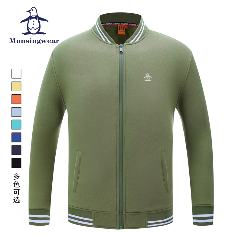 香港代购MUNSINGWEAR/万星威高尔夫外套男运动休闲纯棉卫衣绒内里