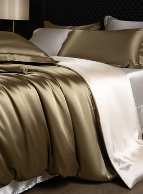 重磅双面真丝被套单件丝绸三件套丝滑裸睡单双人150x200x230被罩