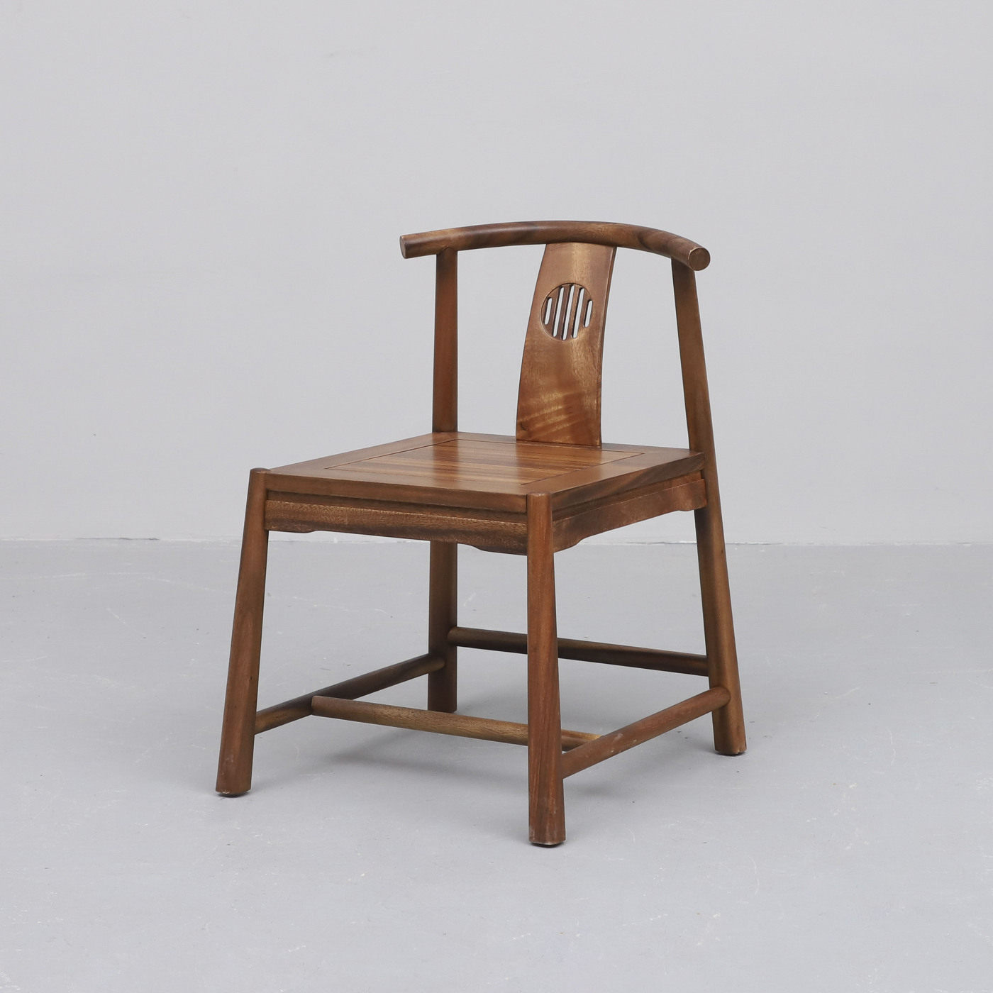 南美胡桃木怡然半圈椅新中式实木扶手椅茶椅