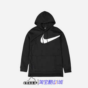 Nike/耐克 黑白大钩子LOGO 男子抓绒连帽套头衫卫衣 AJ9264-010