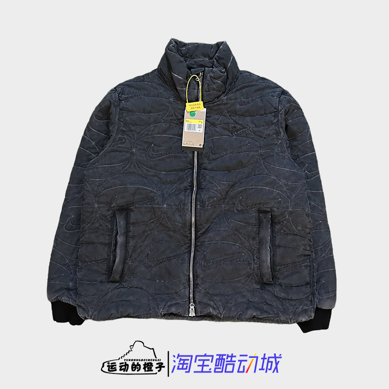 耐克满印花纹LOGO男立领棉服夹克