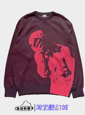 耐克Nike 男子个性印花休闲运动宽松透气长袖套头卫衣FN2574-227