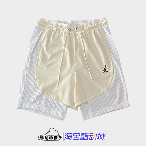 Nike JORDAN男2合1紧身裤短裤篮球运动速干透气短裤DZ0574-110