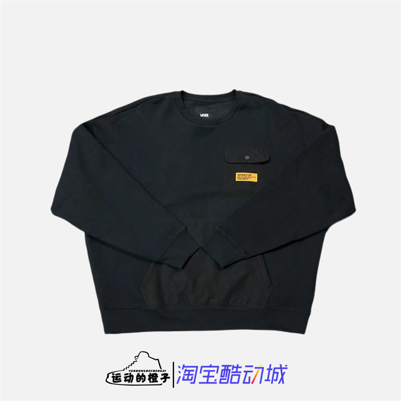 Vans 运动休闲男子加绒保暖套头圆领卫衣VN0A54O6BLK