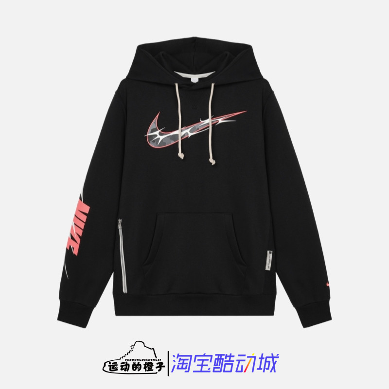 Nike THERMA 加绒保暖男子大LOGO连帽衫休闲运动卫衣 HQ4746-010