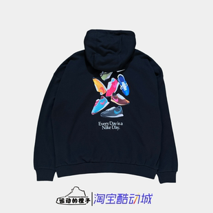 耐克Nike 男子印花加绒保暖运动休闲连帽套头衫卫衣IO2452-010