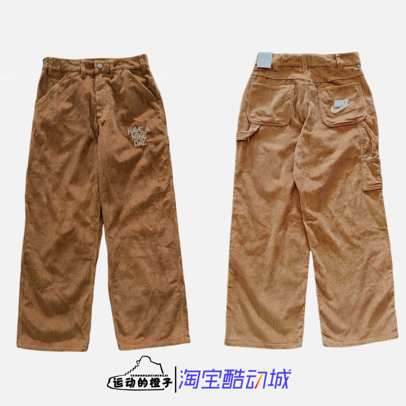 耐克男子灯芯绒直筒运动休闲长裤