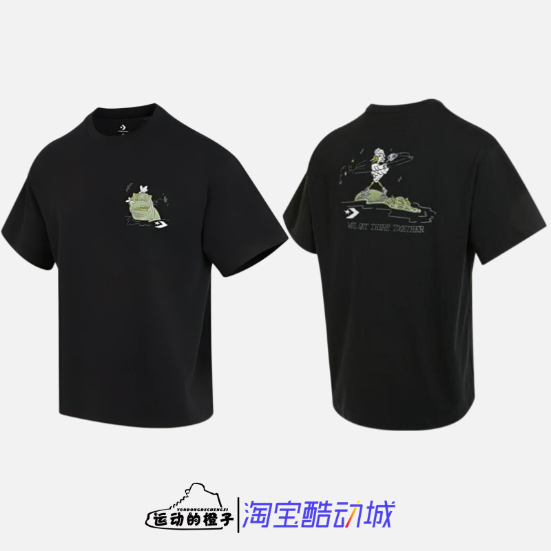 Converse/匡威 可爱河马卡通图案男运动休闲短袖T恤 10025440-A01