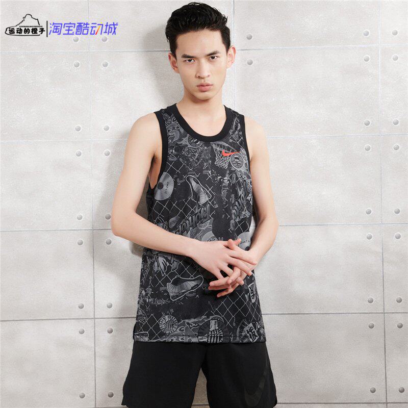 NIKE 男街球涂鸦接拨篮球跑步运动无袖T恤坎肩背心 CK1182-010