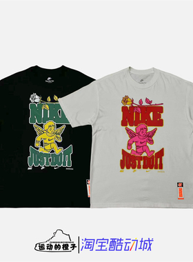 Nike/耐克 男卡通天使图案夏运动休闲纯棉宽松T恤FD1323-010-100