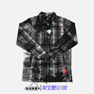Nike/耐克 欧文 男子中长款黑白格子衬衫休闲夹克外套 CK6752-010