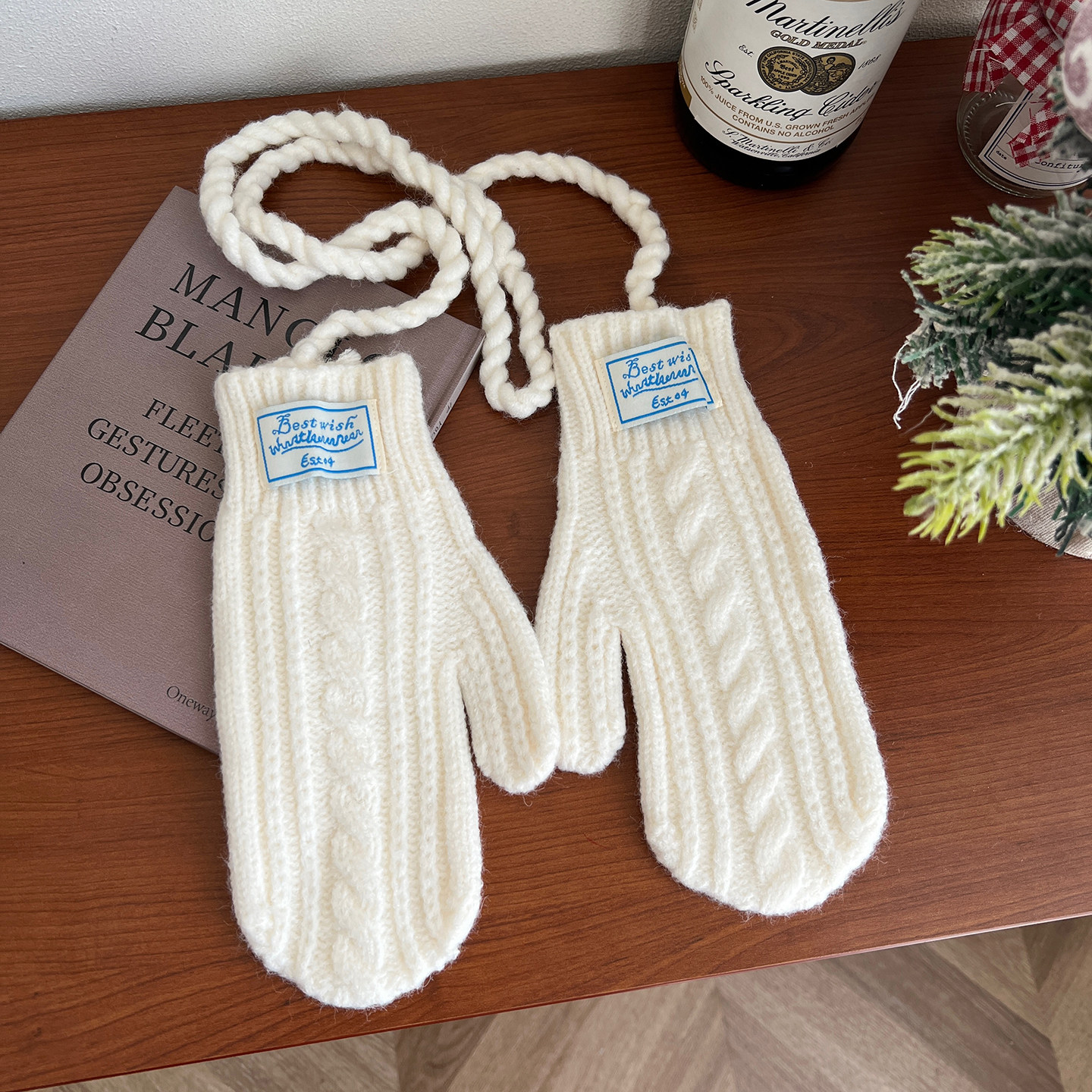 韩系麻花包指连绳针织手套女冬季加厚保暖可触屏骑行手套护手防寒,服饰配件/皮带/帽子/围巾,手套,淘宝优惠券,粉丝福利购,淘宝优惠卷