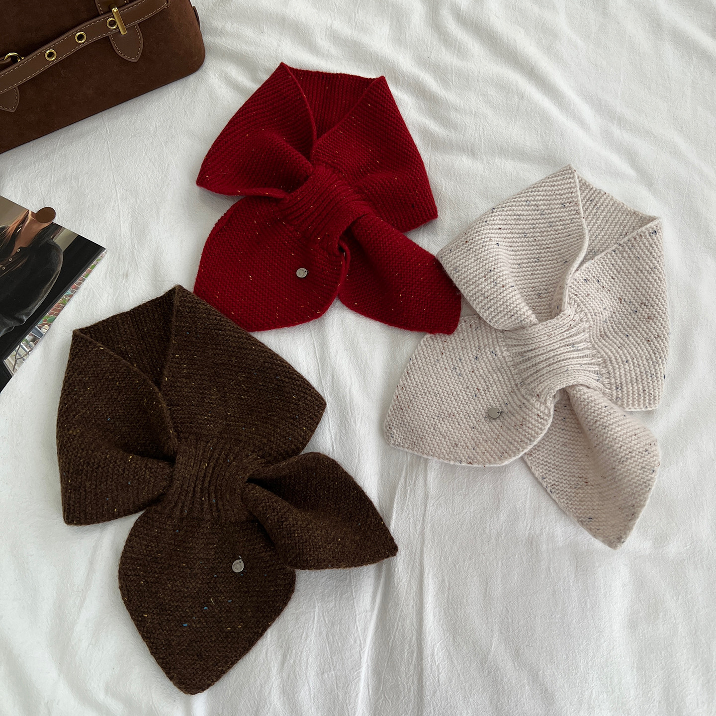 韩系彩点交叉短款小围巾女秋冬护颈羊毛针织围脖假领子脖套亲子款,服饰配件/皮带/帽子/围巾,围巾/丝巾/披肩,淘宝优惠券,粉丝福利购,淘宝优惠卷