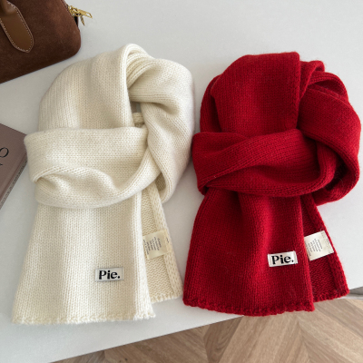 高级感含羊毛粗针毛线围巾女