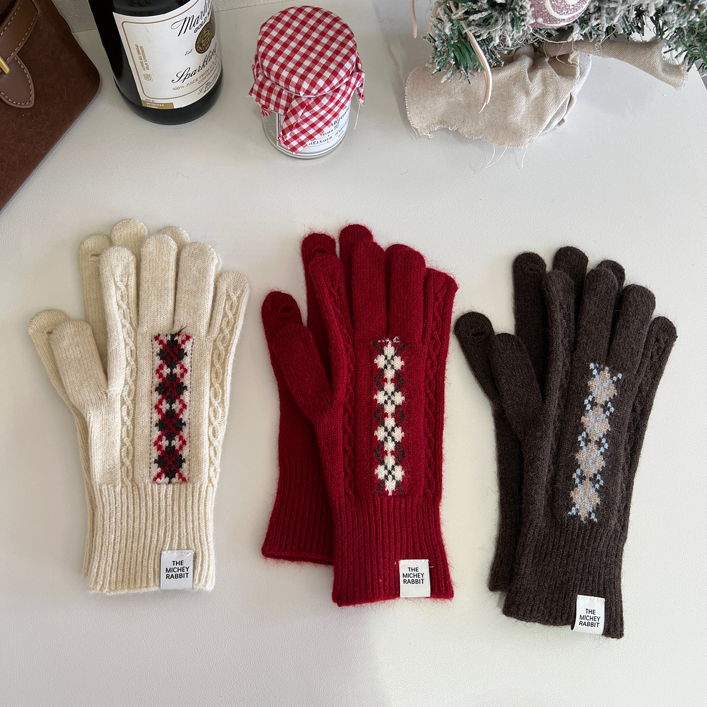 复古菱格羊毛针织手套女冬季加长手腕保暖防寒骑行五指手套可触屏,服饰配件/皮带/帽子/围巾,手套,淘宝优惠券,粉丝福利购,淘宝优惠卷