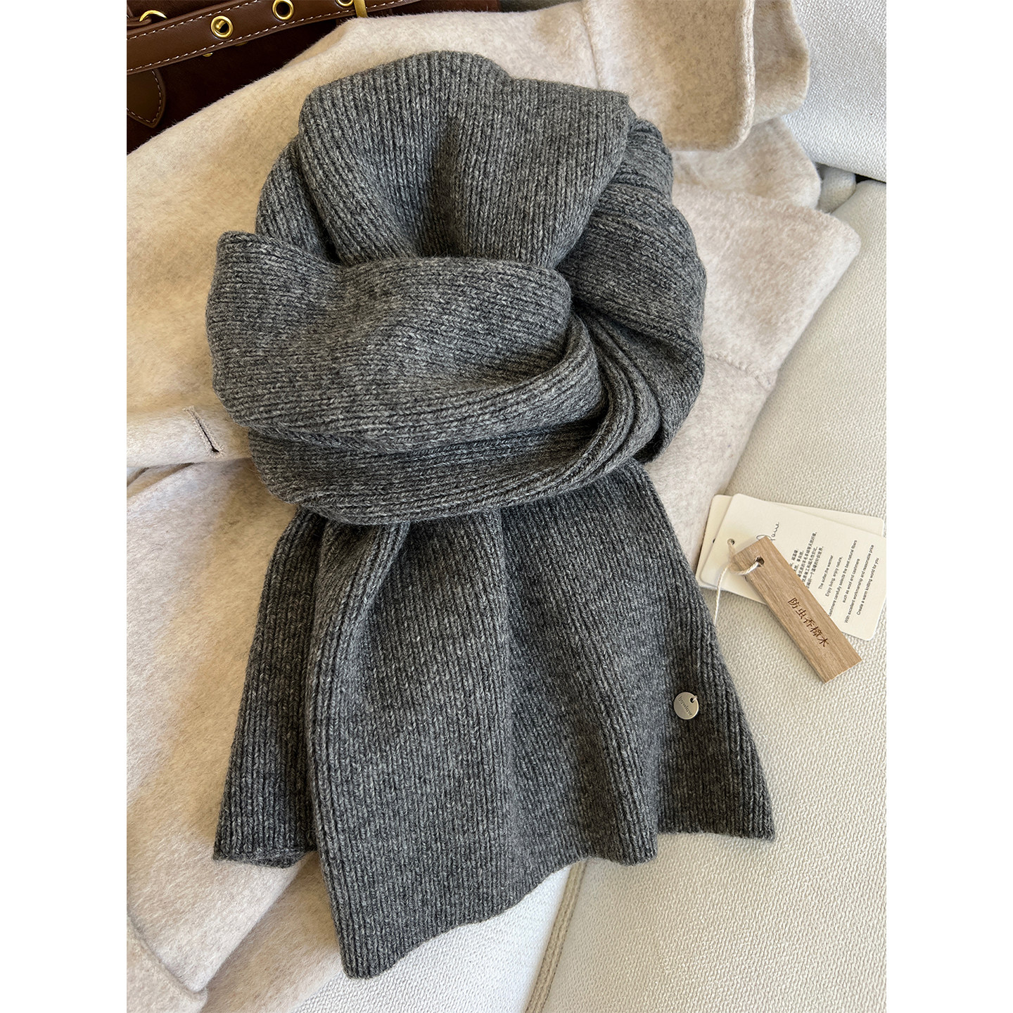 纯色针织羊毛围巾女秋冬保暖披肩高级感经典情侣百搭学生围脖灰色,服饰配件/皮带/帽子/围巾,围巾/丝巾/披肩,淘宝优惠券,粉丝福利购,淘宝优惠卷