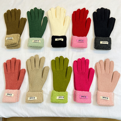 NikkiHaley羊羔绒分指手套