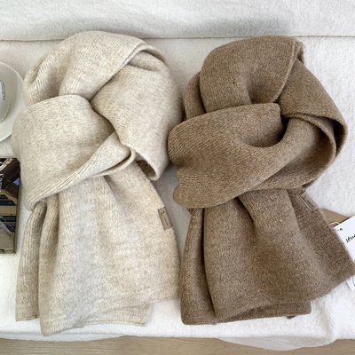 秋冬韩版男女含羊毛围巾