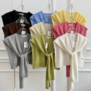 办公室空调房护肩颈搭肩 饰坎肩春夏季 薄款 纯色外搭针织小披肩女装