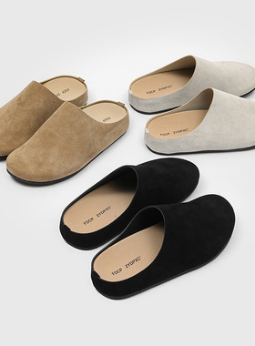 2026新款包头半拖鞋男女外穿百搭休闲单鞋网红厚底勃肯鞋15167-H