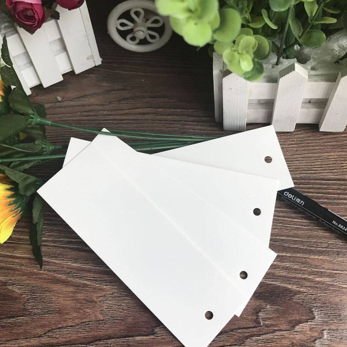 白色中孔直角 创意小清新学生用水彩手绘卡 牛皮纸质书签纸空白卡