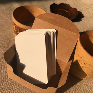 留言卡 米黄色圆角卡 手写卡 空白小卡片 英语单词卡片 彩色卡片