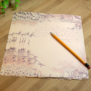 浅褐藤枝信纸 16来浪漫信纸 古风中国风复古创意信笺纸稿纸打印