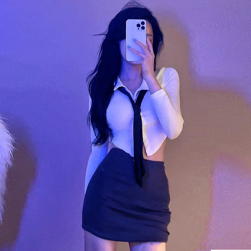 辣妹性感jk制服套装女春季御姐高级感学院风纯欲包臀裙职业两件套